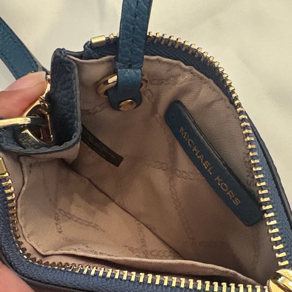 Michael Kors Blue Wristlet with Gold Accents - Picture 7 of 7